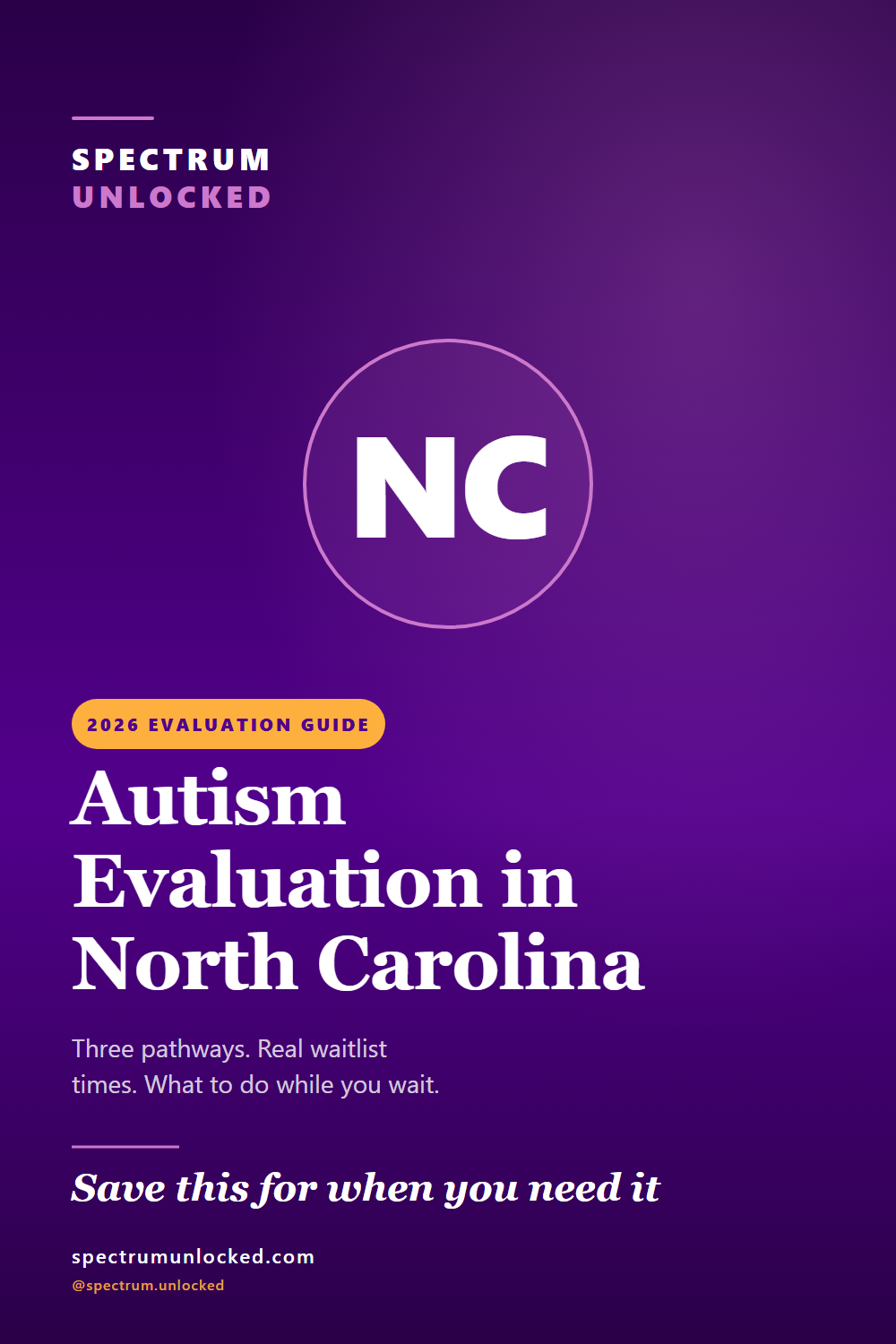 Pinterest pin: Autism Evaluation in North Carolina: 2026 Guide