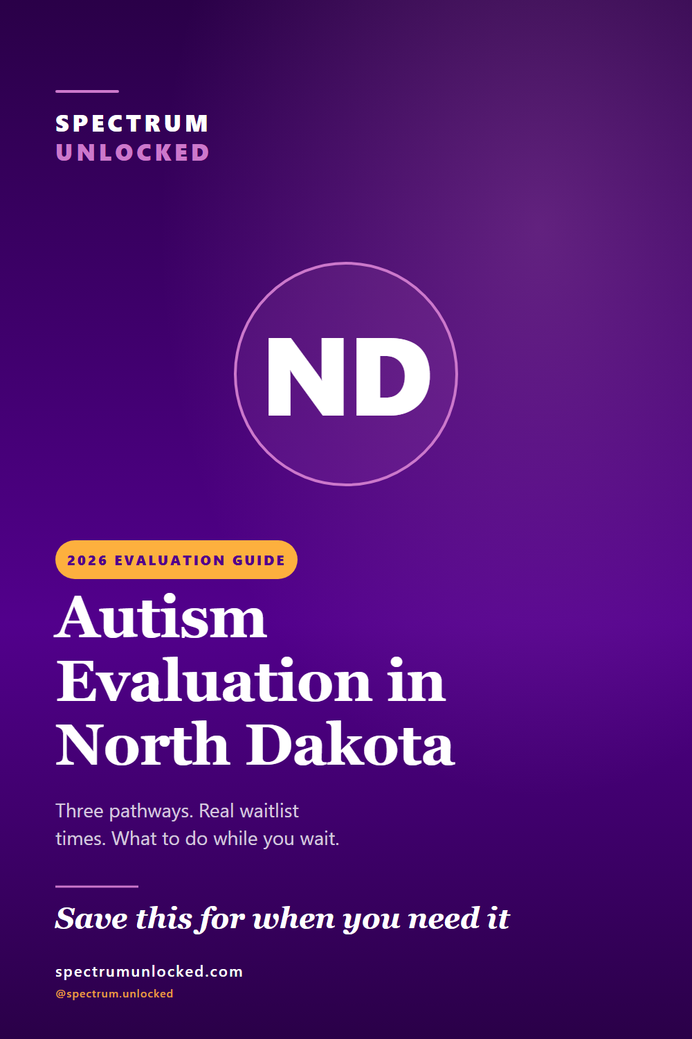 Pinterest pin: Autism Evaluation in North Dakota: 2026 Guide