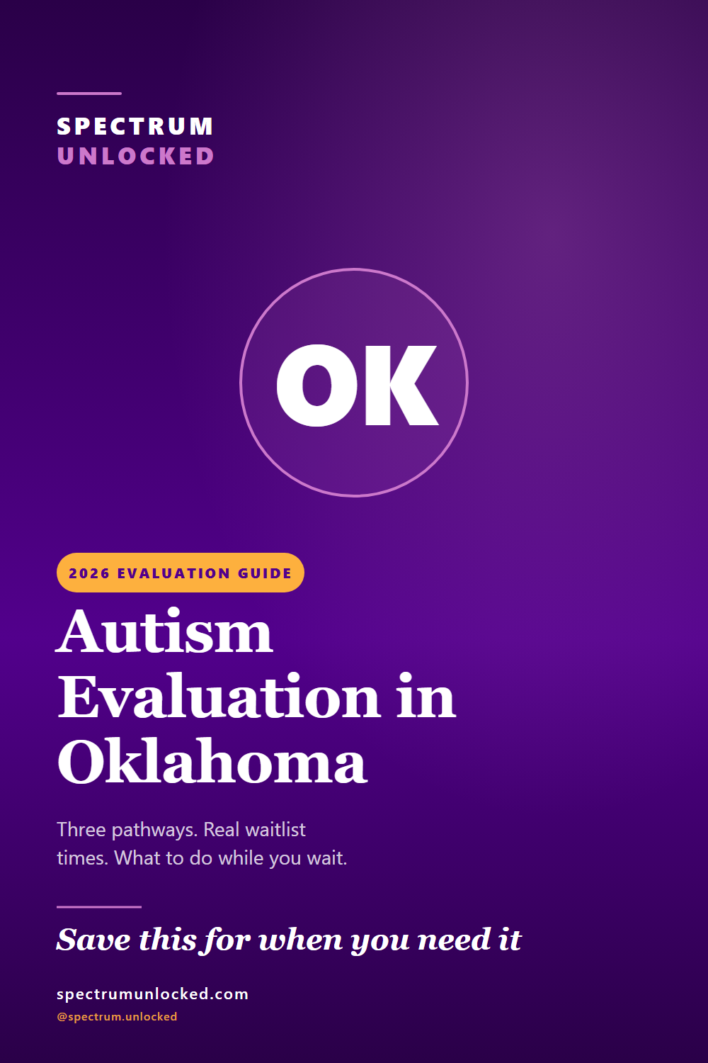 Pinterest pin: Autism Evaluation in Oklahoma: 2026 Guide