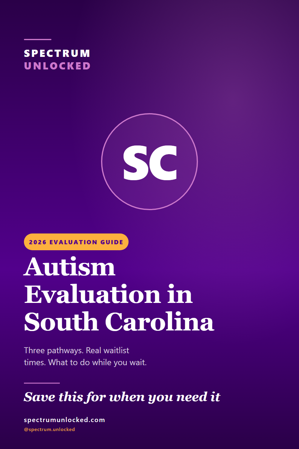 Pinterest pin: Autism Evaluation in South Carolina: 2026 Guide