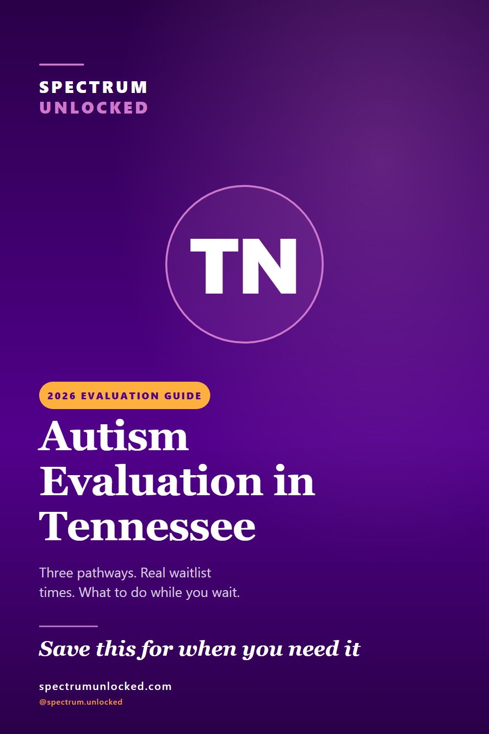 Pinterest pin: Autism Evaluation in Tennessee: 2026 Guide