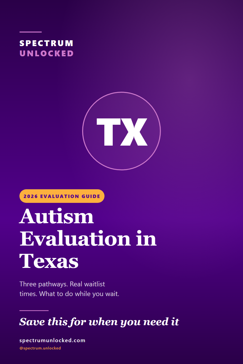 Pinterest pin: Autism Evaluation in Texas: 2026 Guide