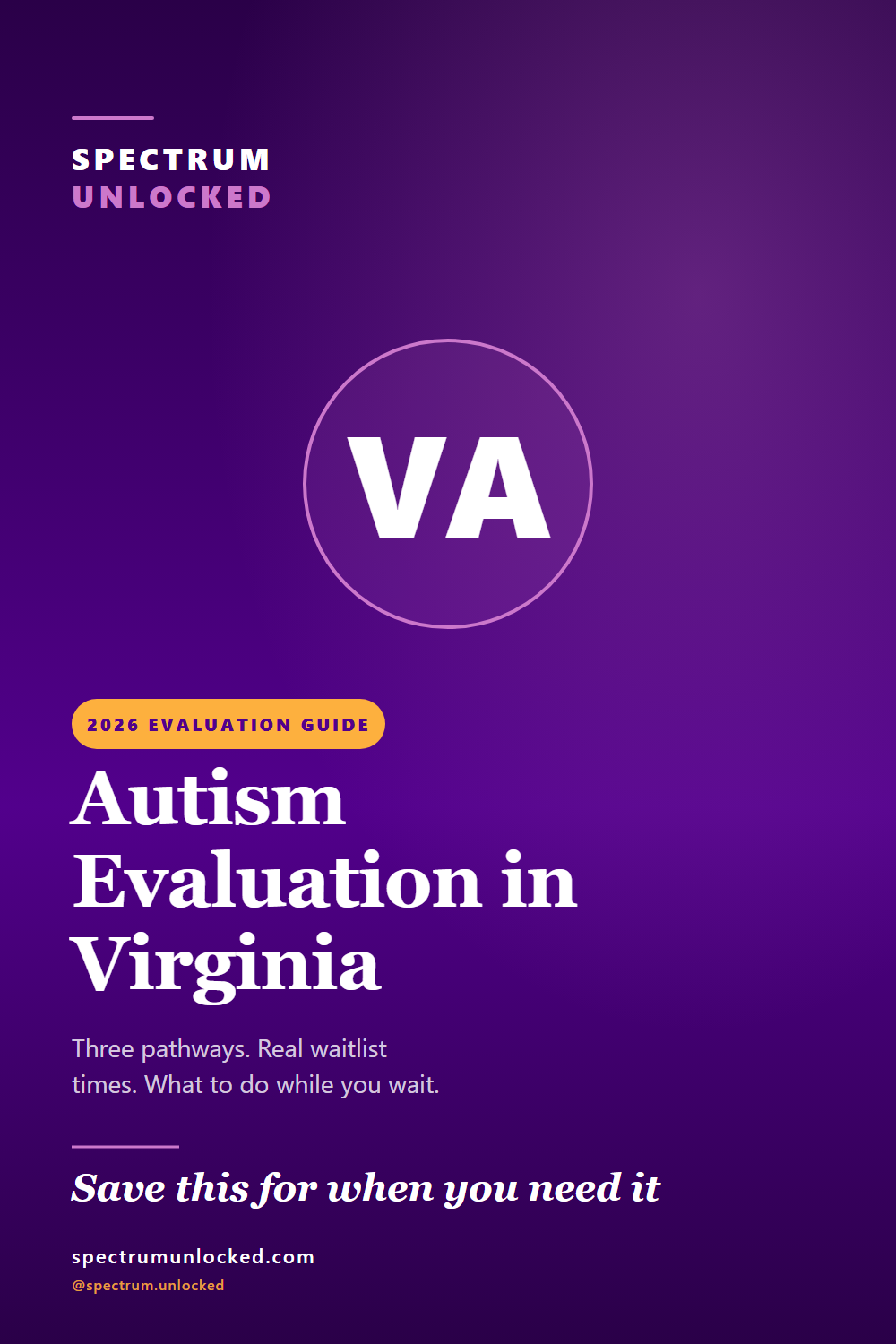 Pinterest pin: Autism Evaluation in Virginia: 2026 Guide