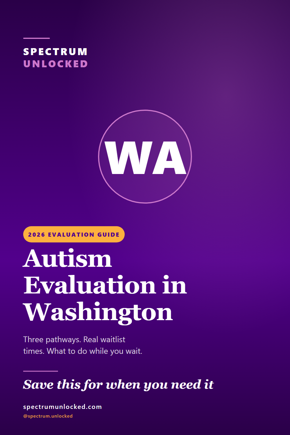 Pinterest pin: Autism Evaluation in Washington: 2026 Guide