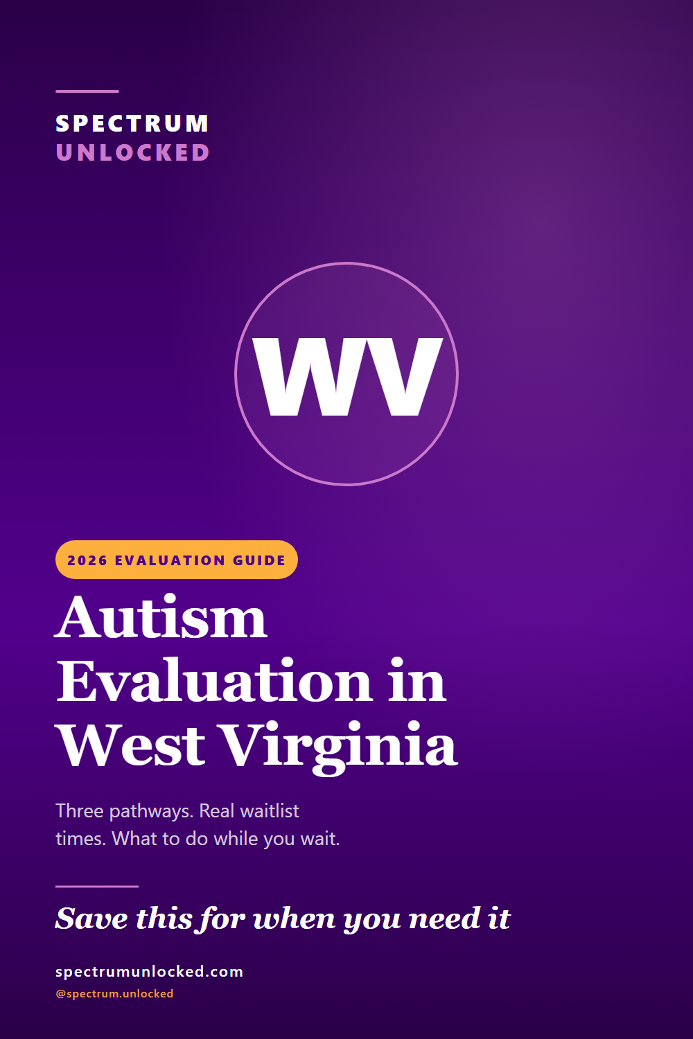 Pinterest pin: Autism Evaluation in West Virginia: 2026 Guide