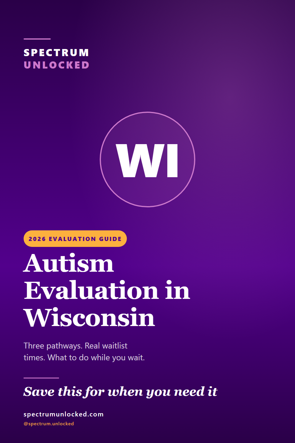 Pinterest pin: Autism Evaluation in Wisconsin: 2026 Guide