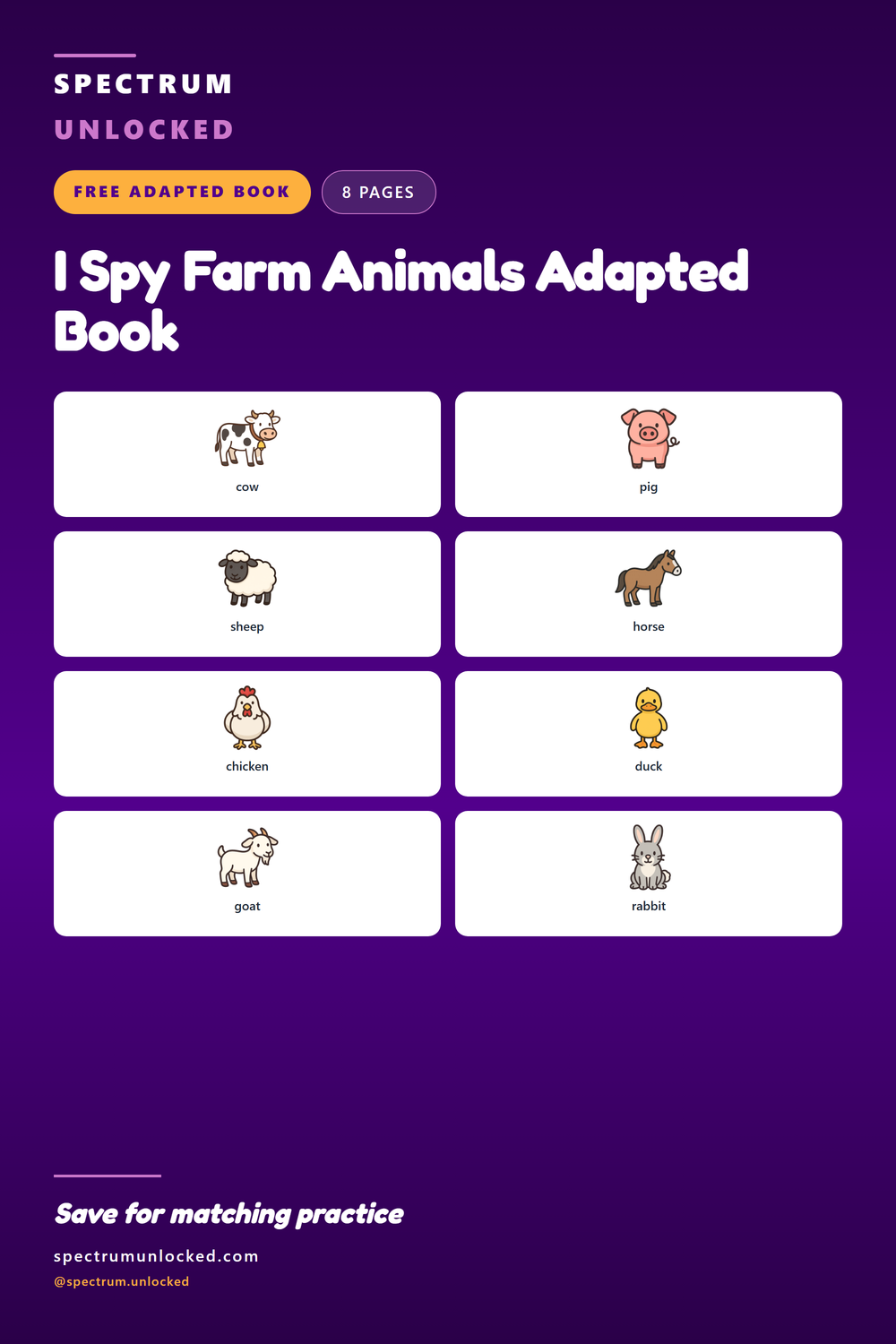 Pinterest pin: I Spy Farm Animals Adapted Book