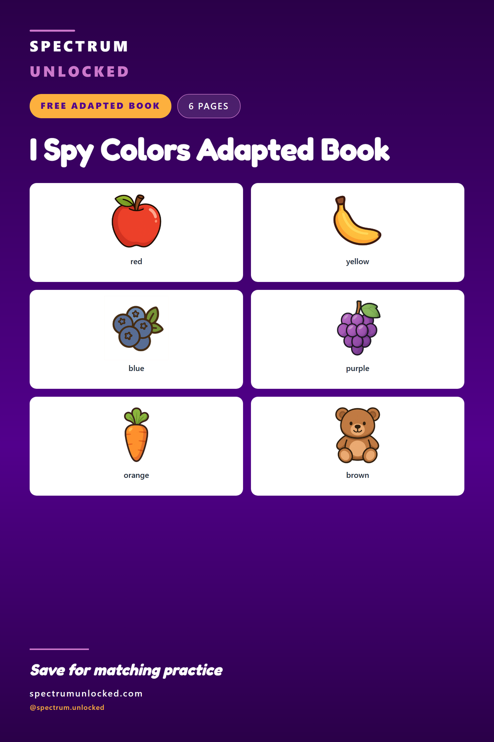Pinterest pin: I Spy Colors Adapted Book