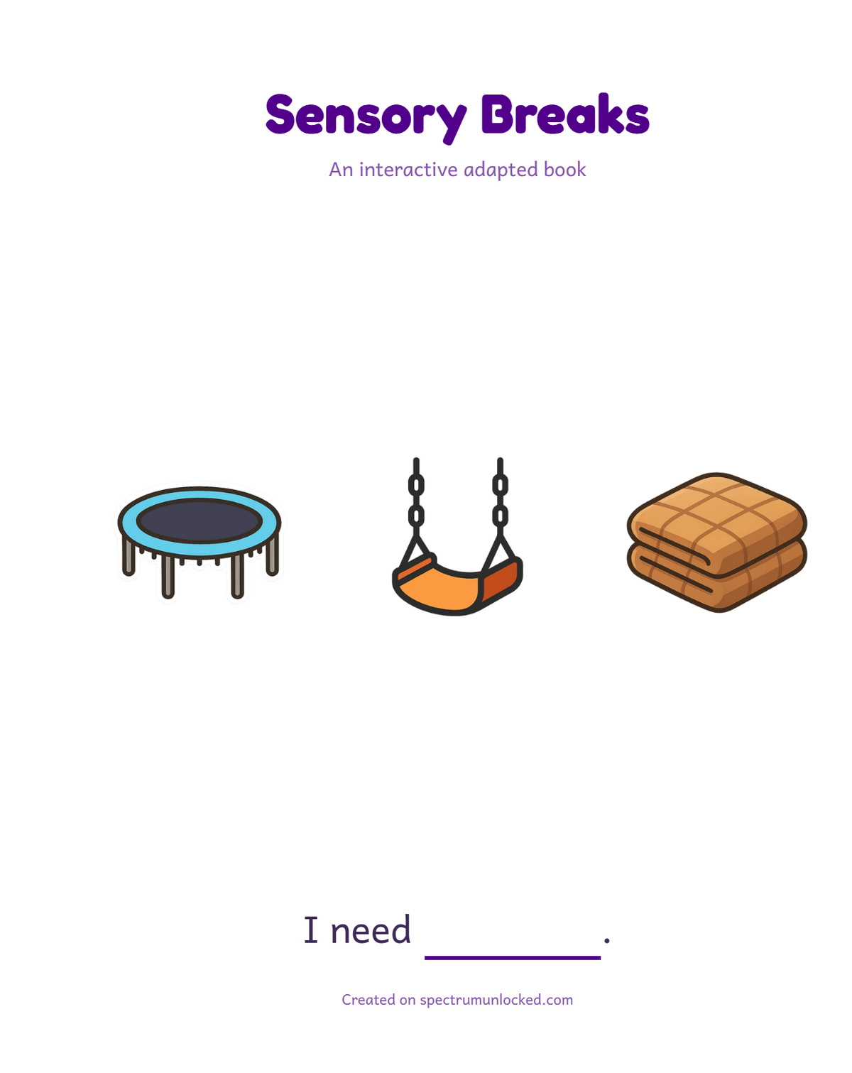 Sensory Breaks adapted book preview