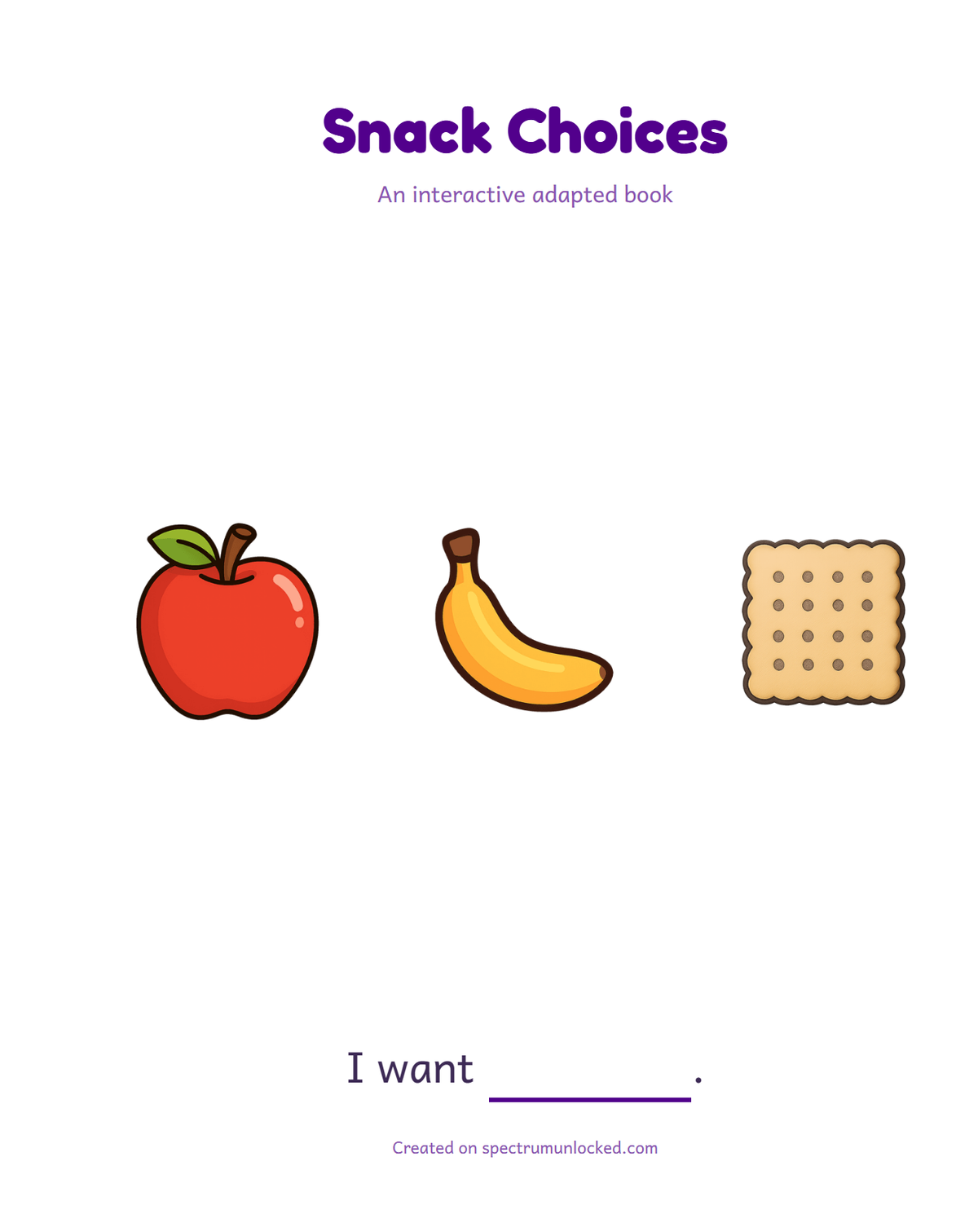 Snack Choices adapted book preview