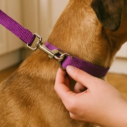 Walking a Dog: Get the leash and clip it