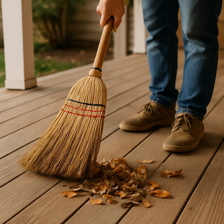 Porch and Entry Fall Cleanup: Sweep the porch or entry area