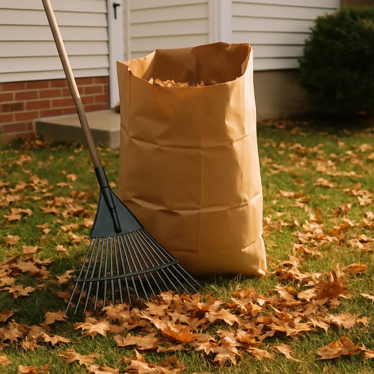 Raking Leaves: Get the rake and a yard bag