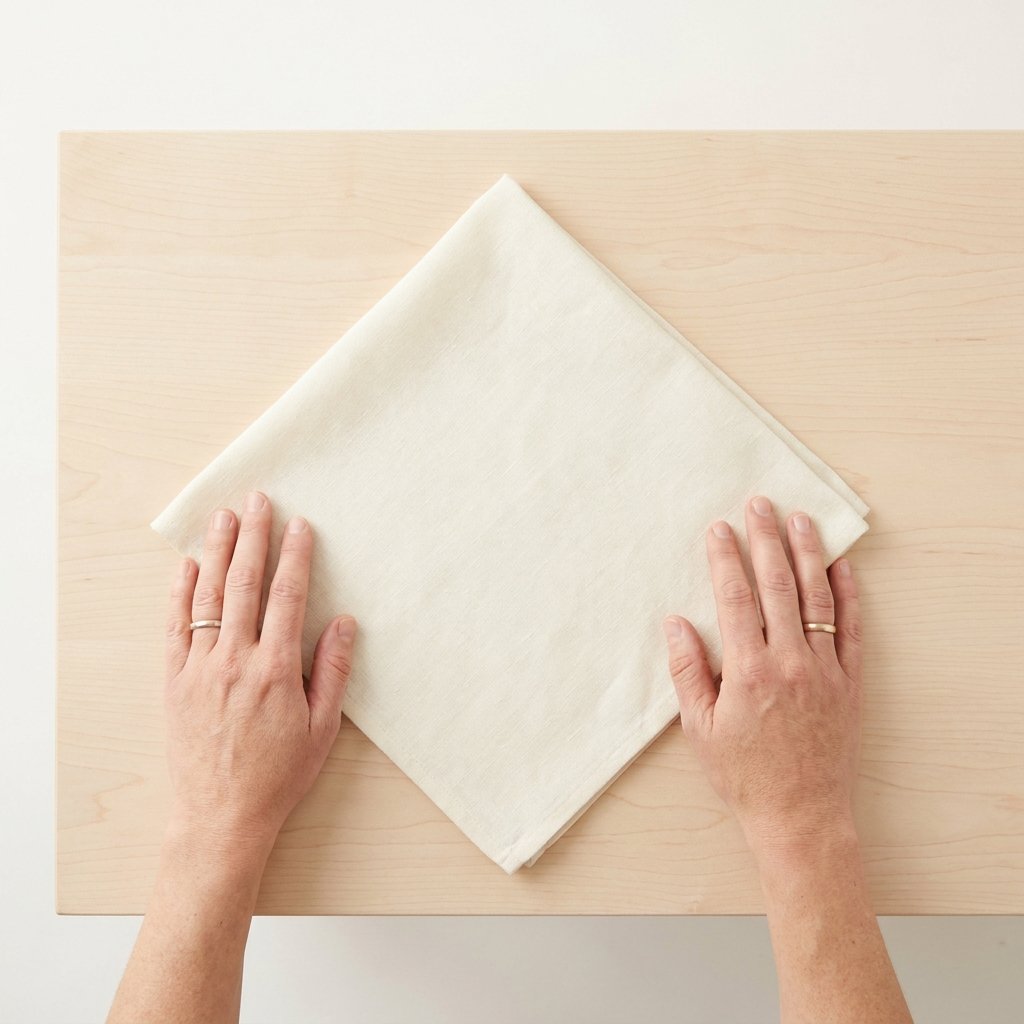 Rolling Silverware: Lay the napkin flat like a diamond