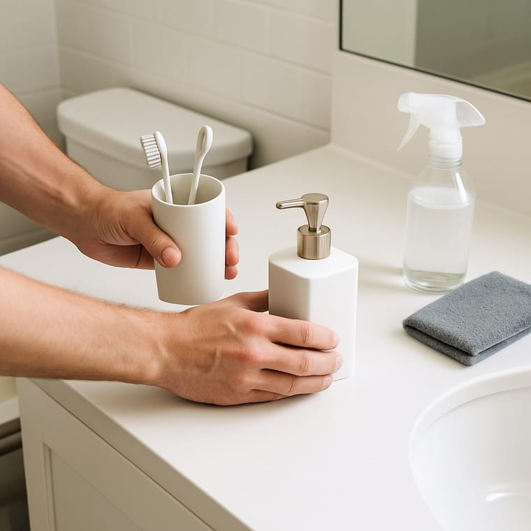 Bathroom counter: Move everything off the counter