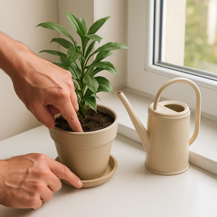 Plants: Push a finger into the soil