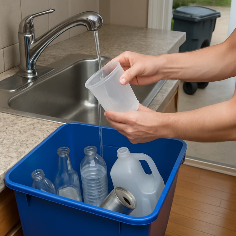 Recycling: Rinse the containers