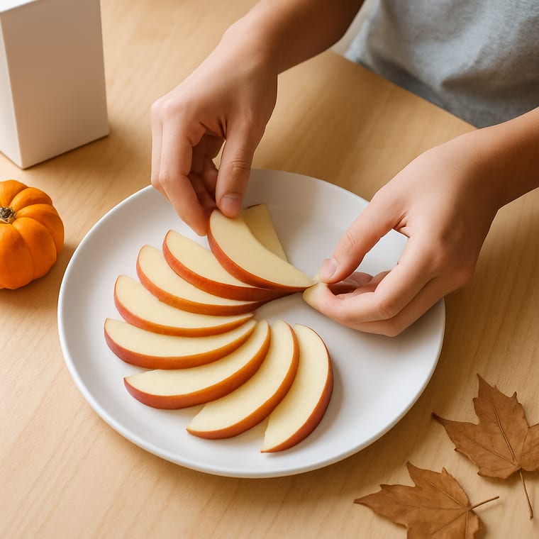 Apple Slices with Dip: Wash your hands with soap and water