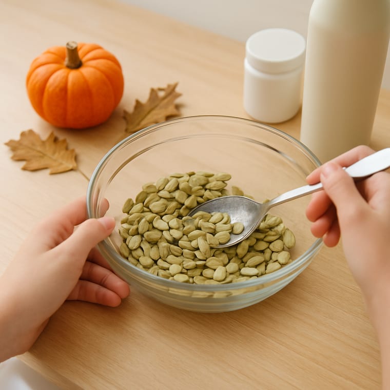 Roasted Pumpkin Seeds: Wash your hands with soap and water