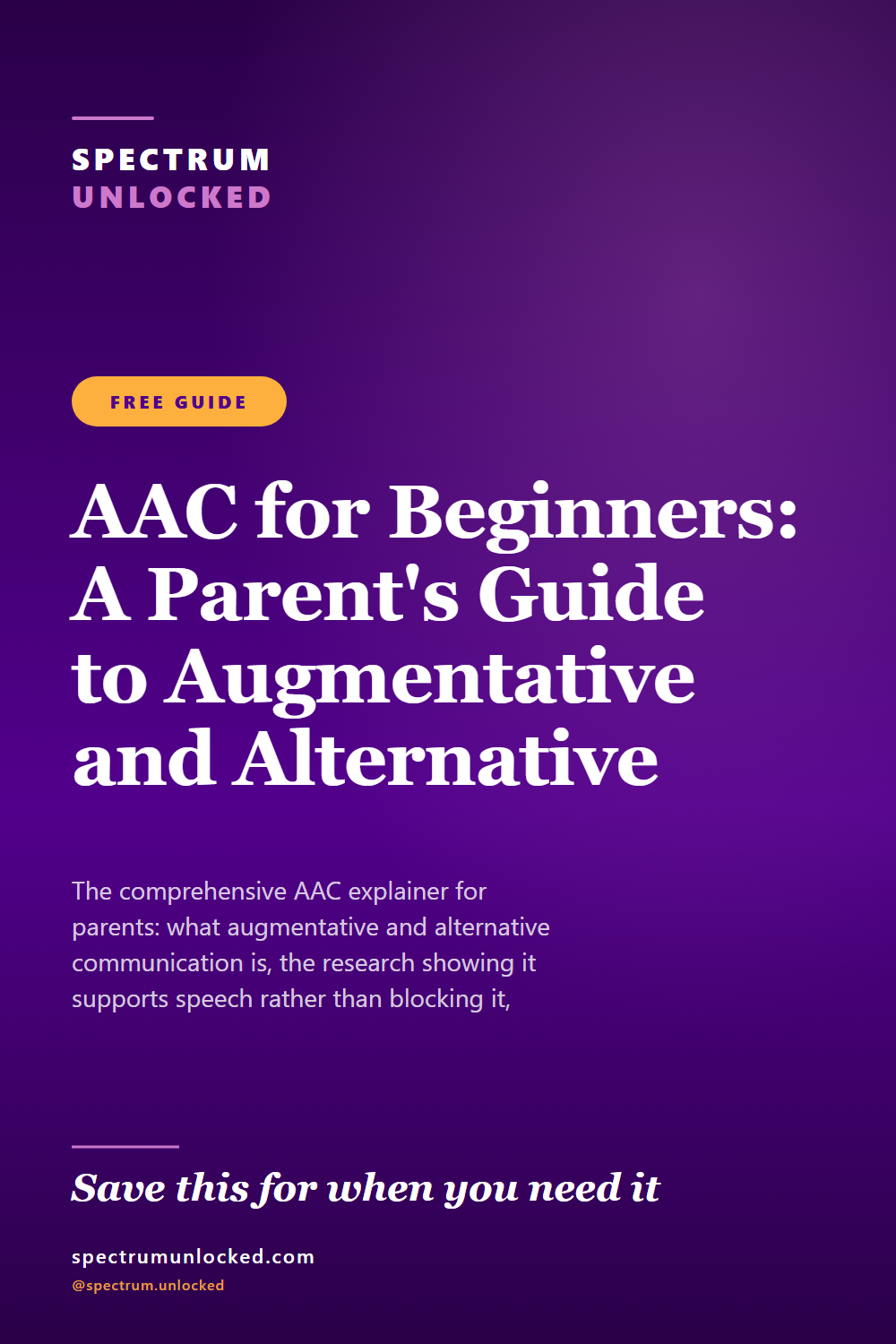 Pinterest pin: AAC for Beginners: A Parent's Guide to Augmentative and Alternative Communication