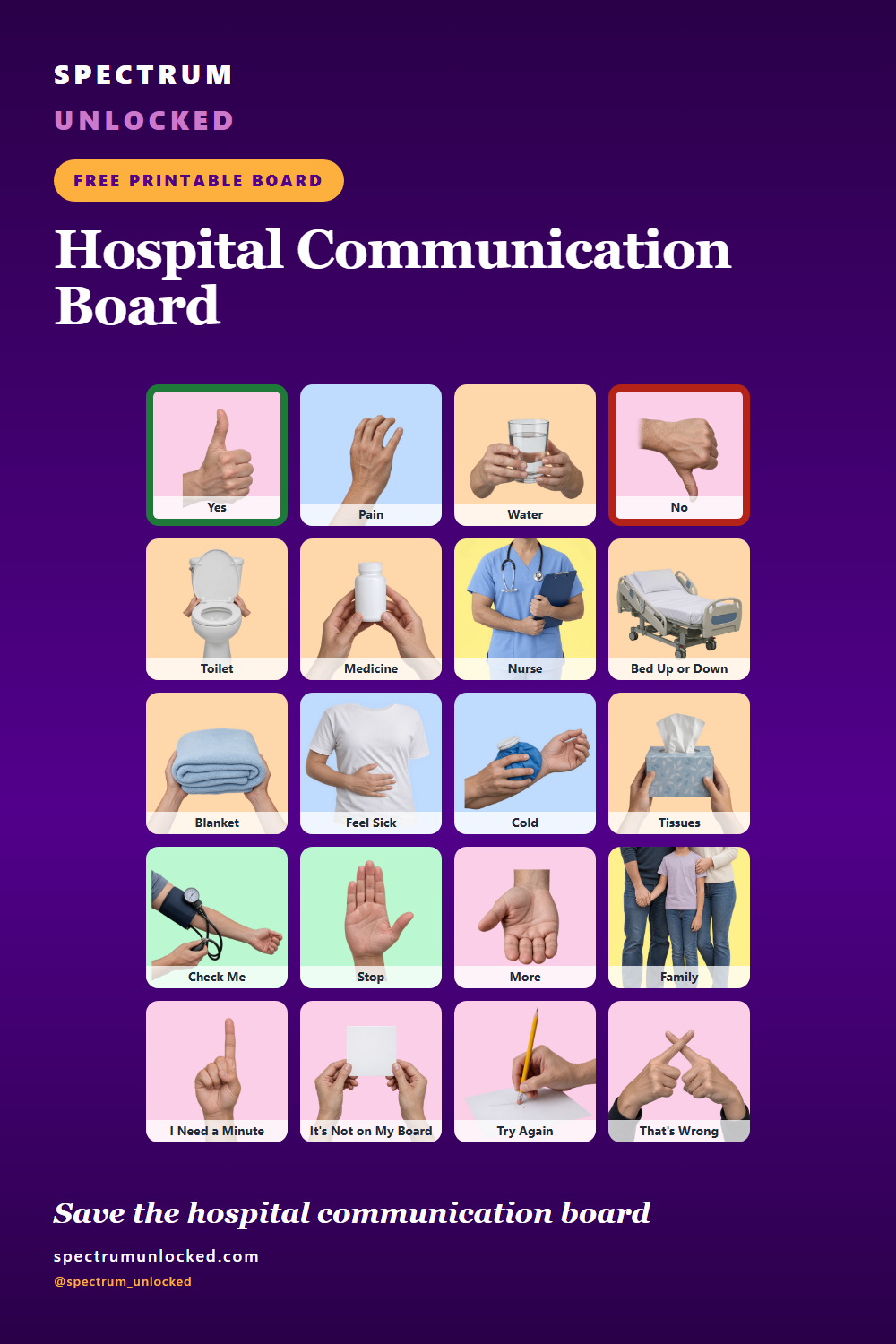 Pinterest pin: Hospital Communication Board