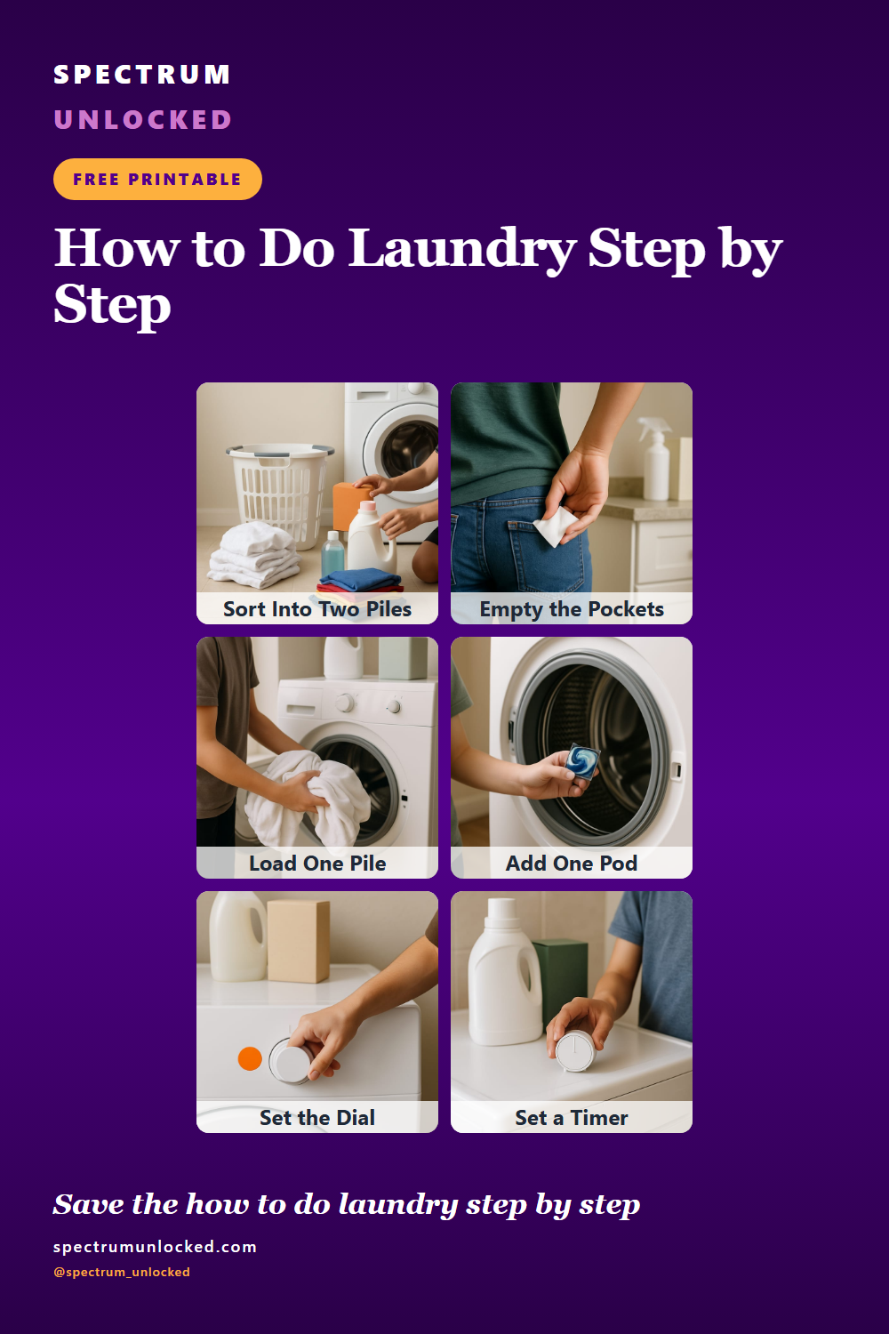 Pinterest pin: How to Do Laundry Step by Step