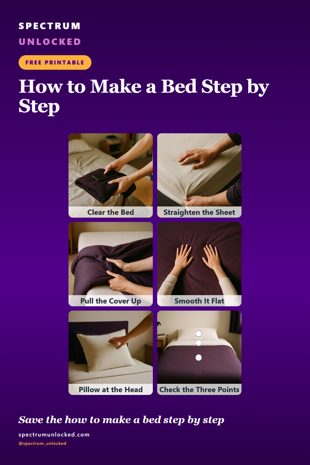 Pinterest pin: How to Make a Bed Step by Step