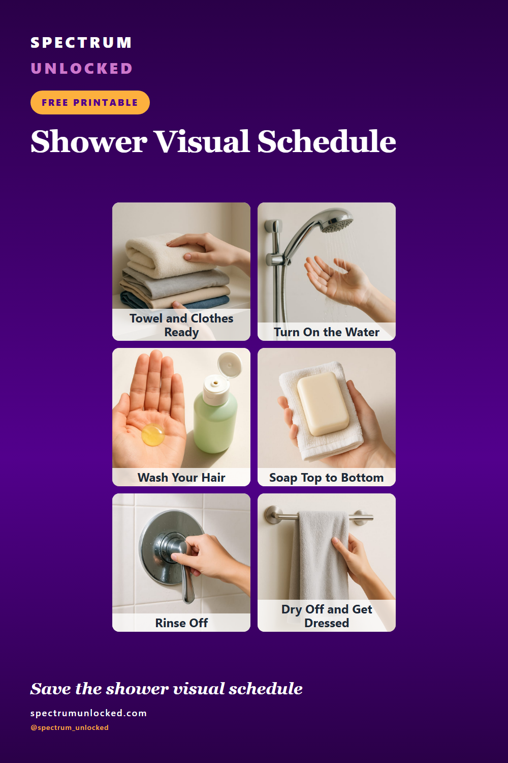 Pinterest pin: Shower Visual Schedule