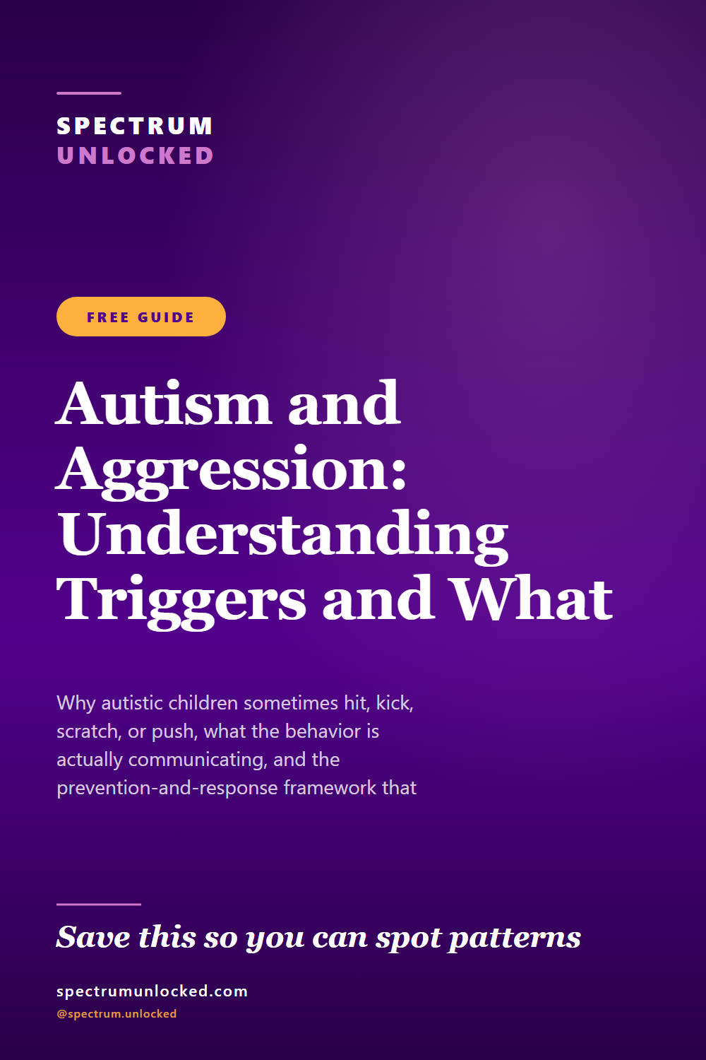 Pinterest pin: Autism and Aggression: Understanding Triggers and What Actually Helps
