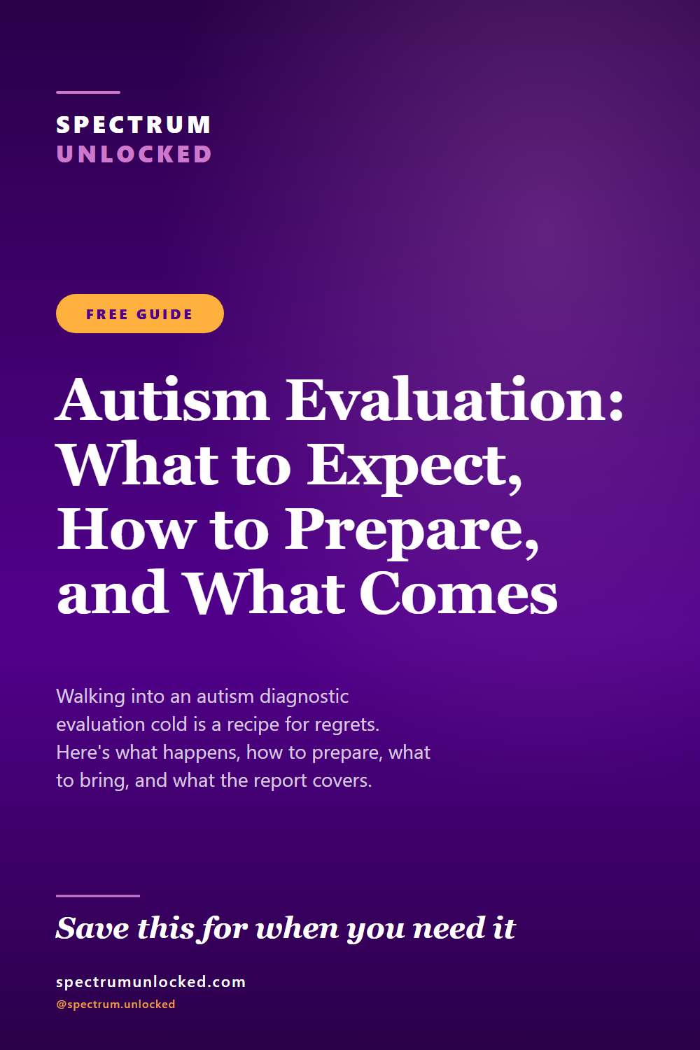 Pinterest pin: Autism Evaluation: What to Expect, How to Prepare, and What Comes Next