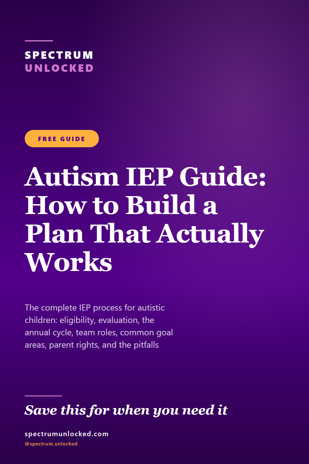 Pinterest pin: Autism IEP Guide: How to Build a Plan That Actually Works
