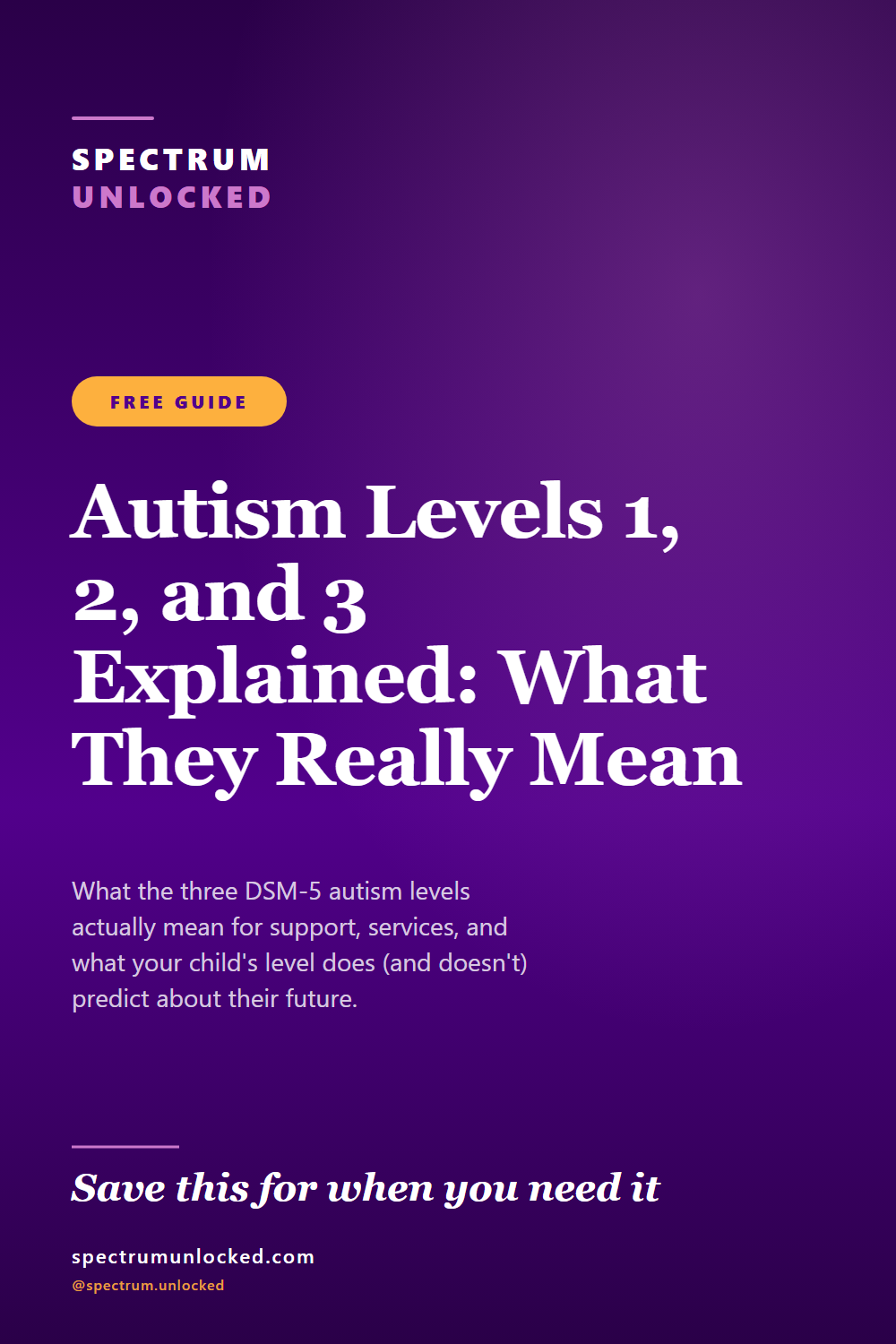 Pinterest pin: Autism Levels 1, 2, and 3 Explained: What They Really Mean