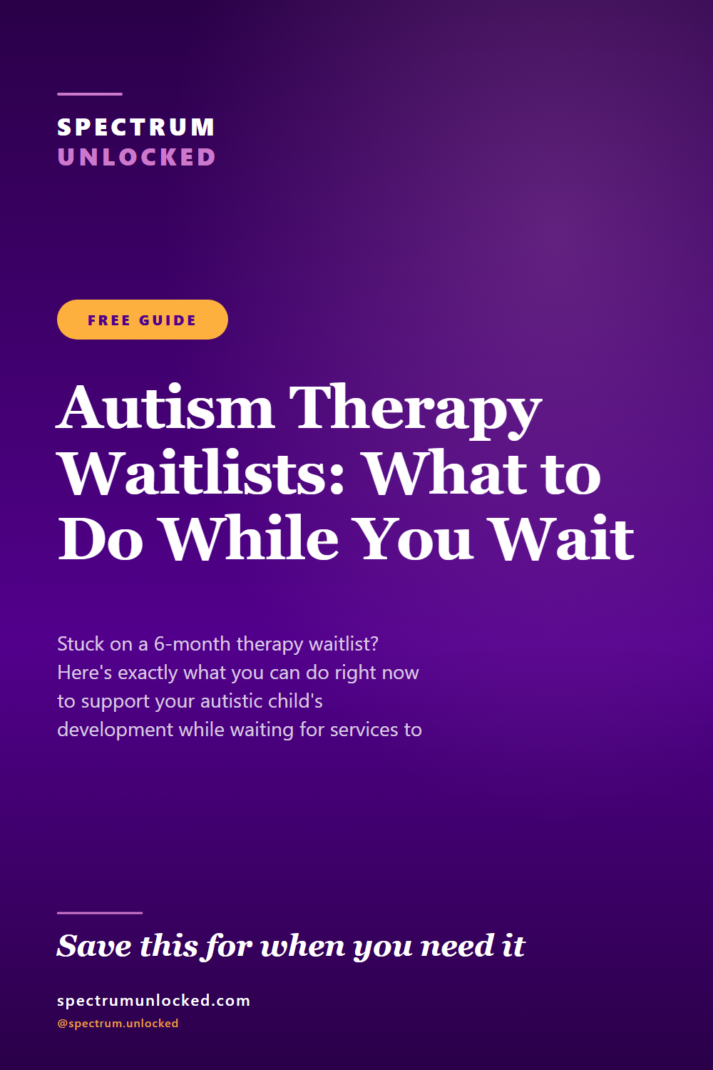 Pinterest pin: Autism Therapy Waitlists: What to Do While You Wait