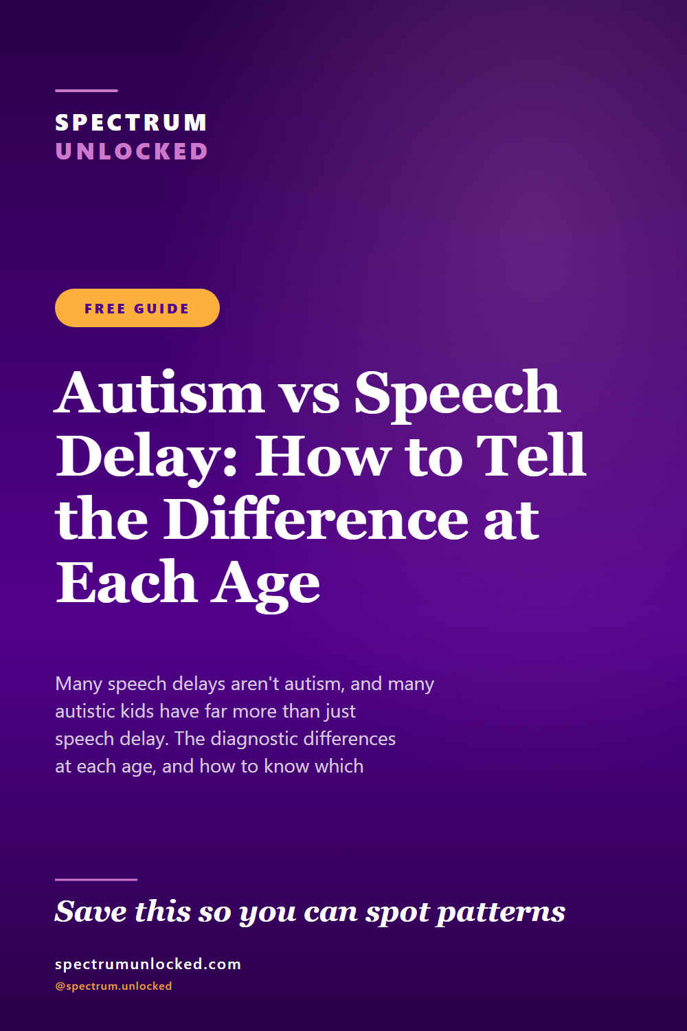 Pinterest pin: Autism vs Speech Delay: How to Tell the Difference at Each Age