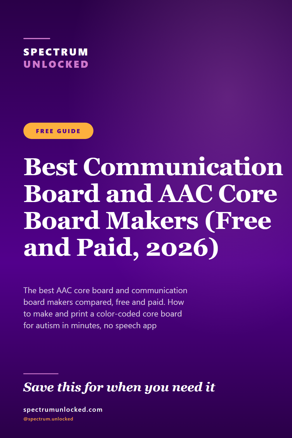 Pinterest pin: Best Communication Board and AAC Core Board Makers (Free and Paid, 2026)