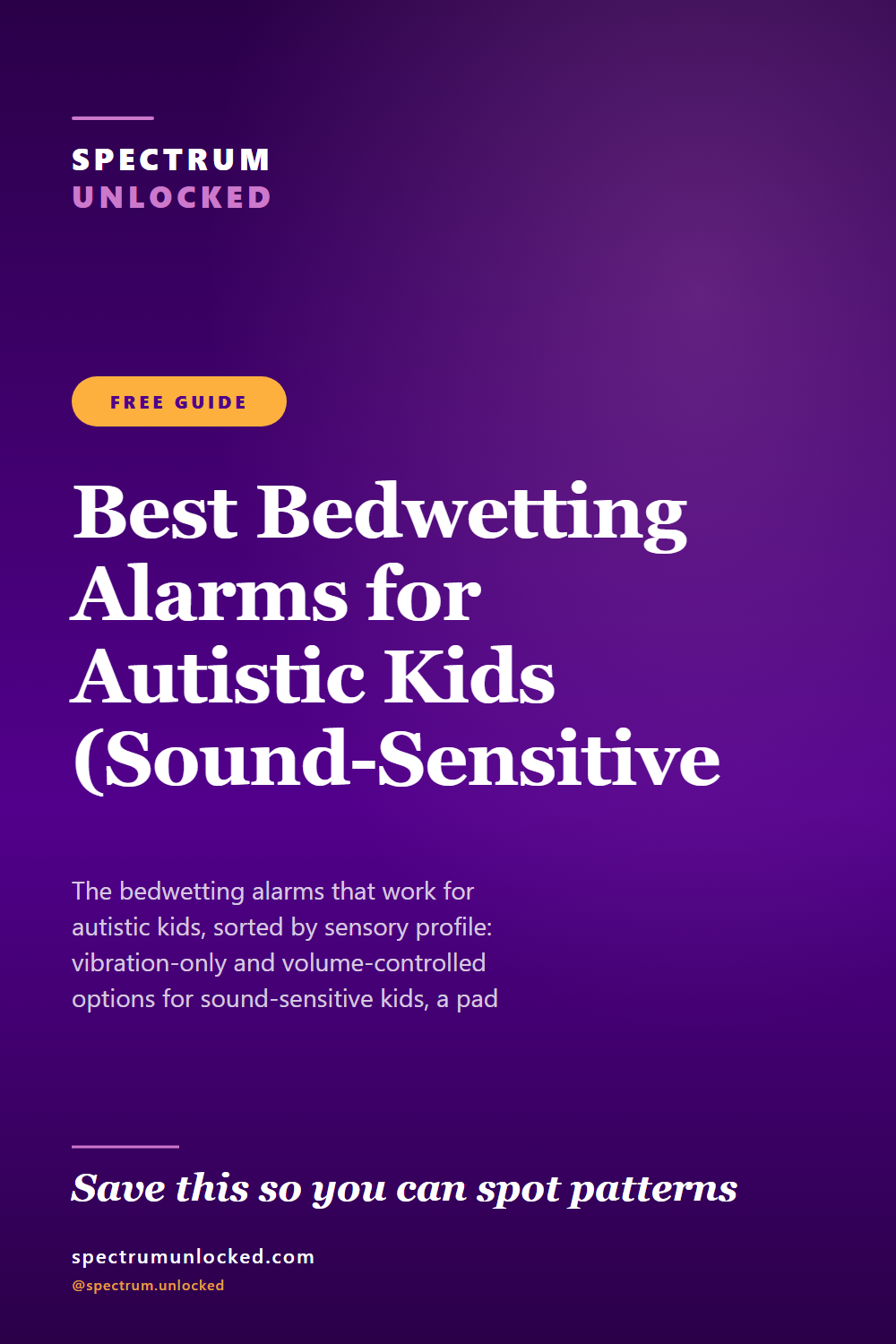 Pinterest pin: Best Bedwetting Alarms for Autistic Kids (Sound-Sensitive Options Included)