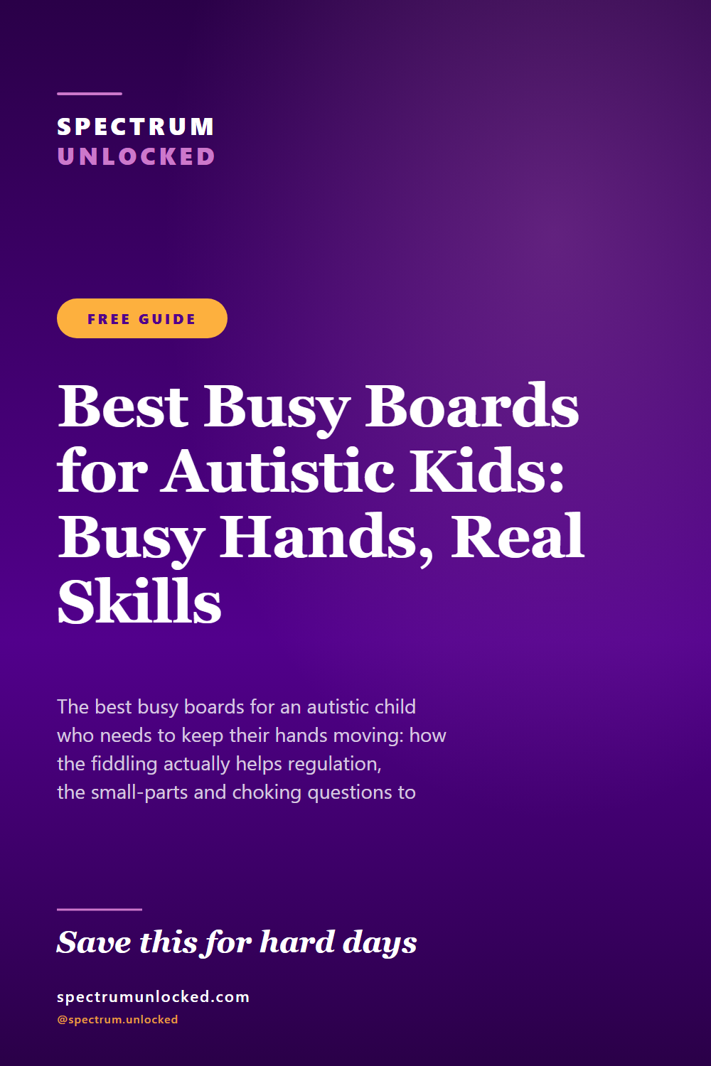Pinterest pin: Best Busy Boards for Autistic Kids: Busy Hands, Real Skills