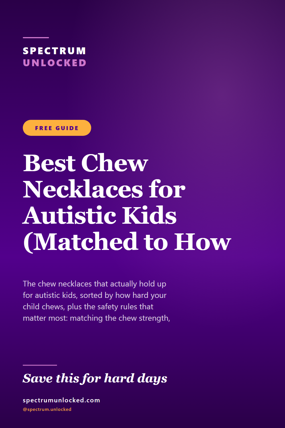 Pinterest pin: Best Chew Necklaces for Autistic Kids (Matched to How They Chew)