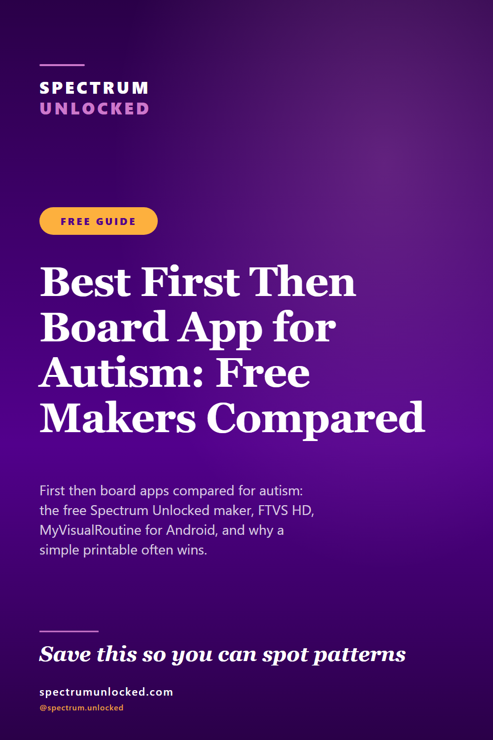 Pinterest pin: Best First Then Board App for Autism: Free Makers Compared (2026)