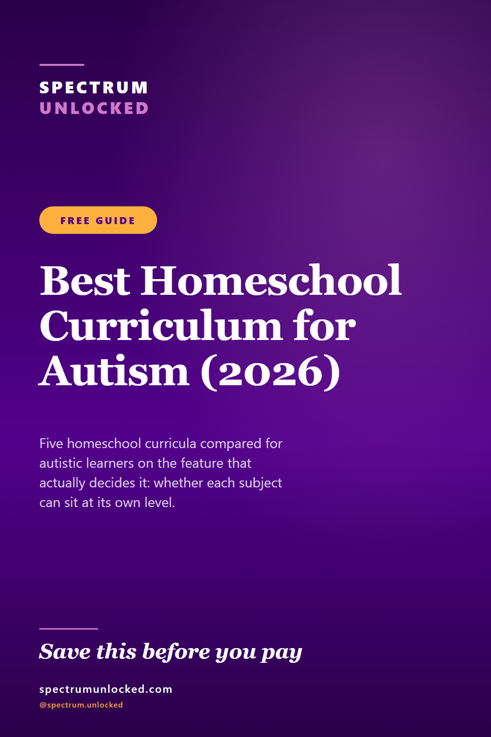 Pinterest pin: The Best Homeschool Curriculum for Autism and Special Needs