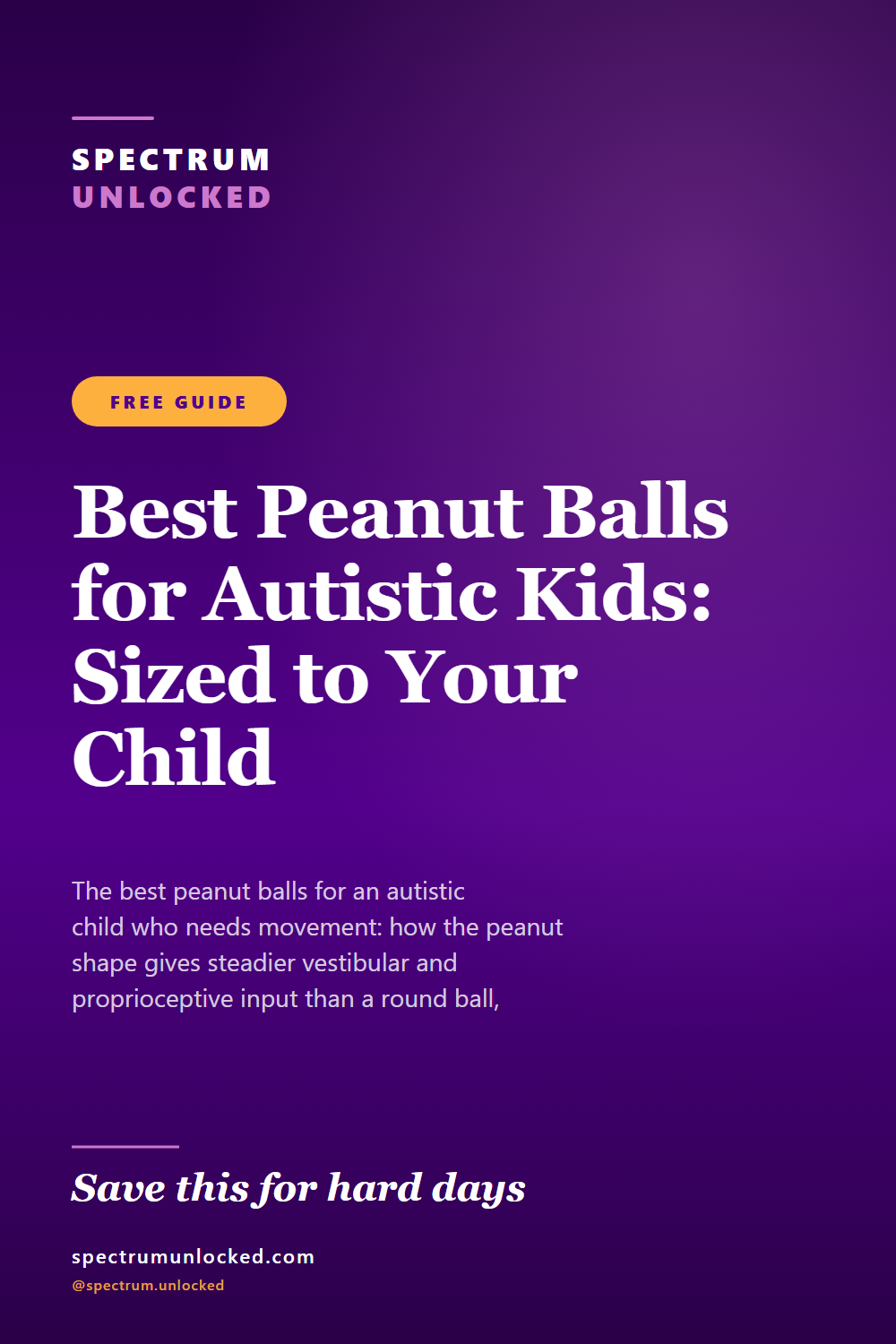 Pinterest pin: Best Peanut Balls for Autistic Kids: Sized to Your Child
