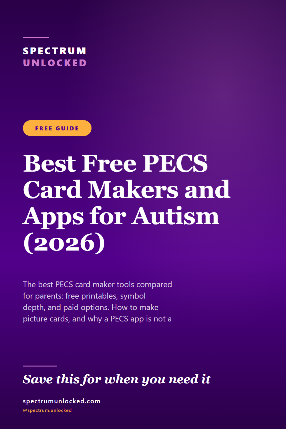 Pinterest pin: Best Free PECS Card Makers and Apps for Autism (2026)