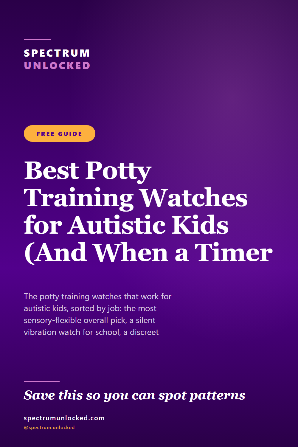 Pinterest pin: Best Potty Training Watches for Autistic Kids (And When a Timer Beats a Watch)