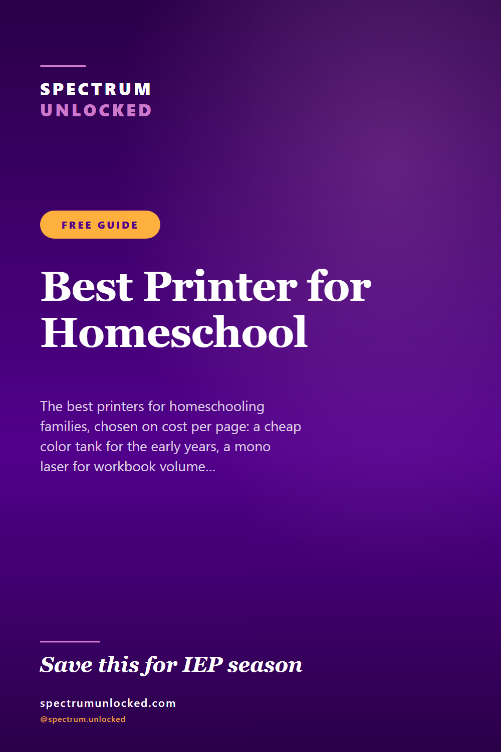 Pinterest pin: The Best Printer for Homeschool: Buying for a Year of Curriculum