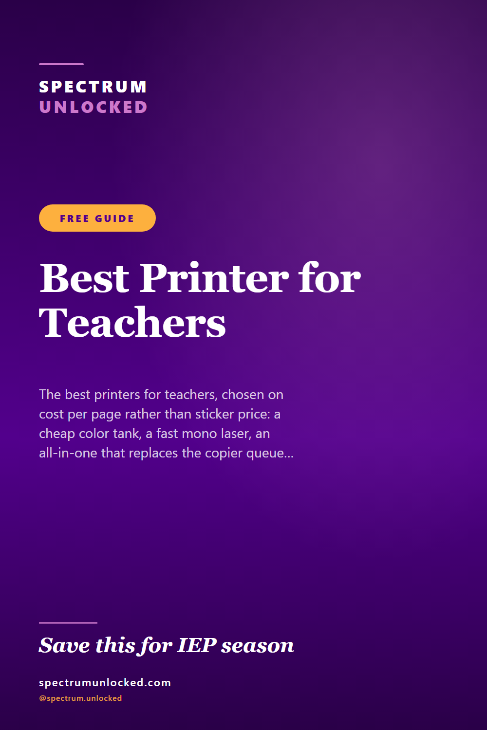 Pinterest pin: The Best Printer for Teachers: What to Buy When You Print Every Day