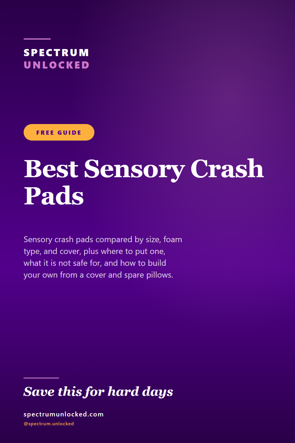 Pinterest pin: The Best Sensory Crash Pads for Autistic Kids, and How to Place One Safely