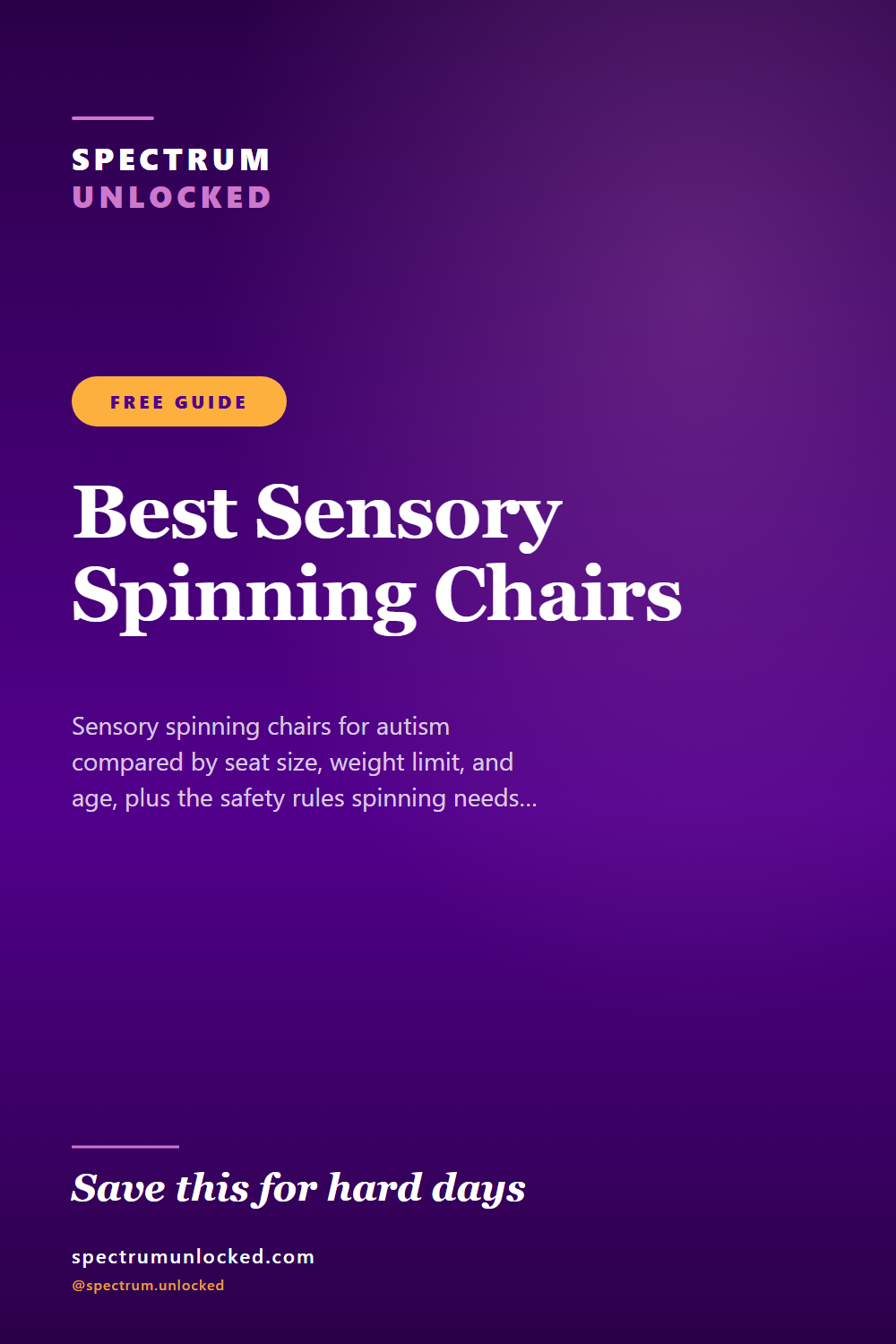 Pinterest pin: Best Sensory Spinning Chairs for Autistic Kids: Bowl Chairs, Sit-and-Spins, and What Holds a Teen