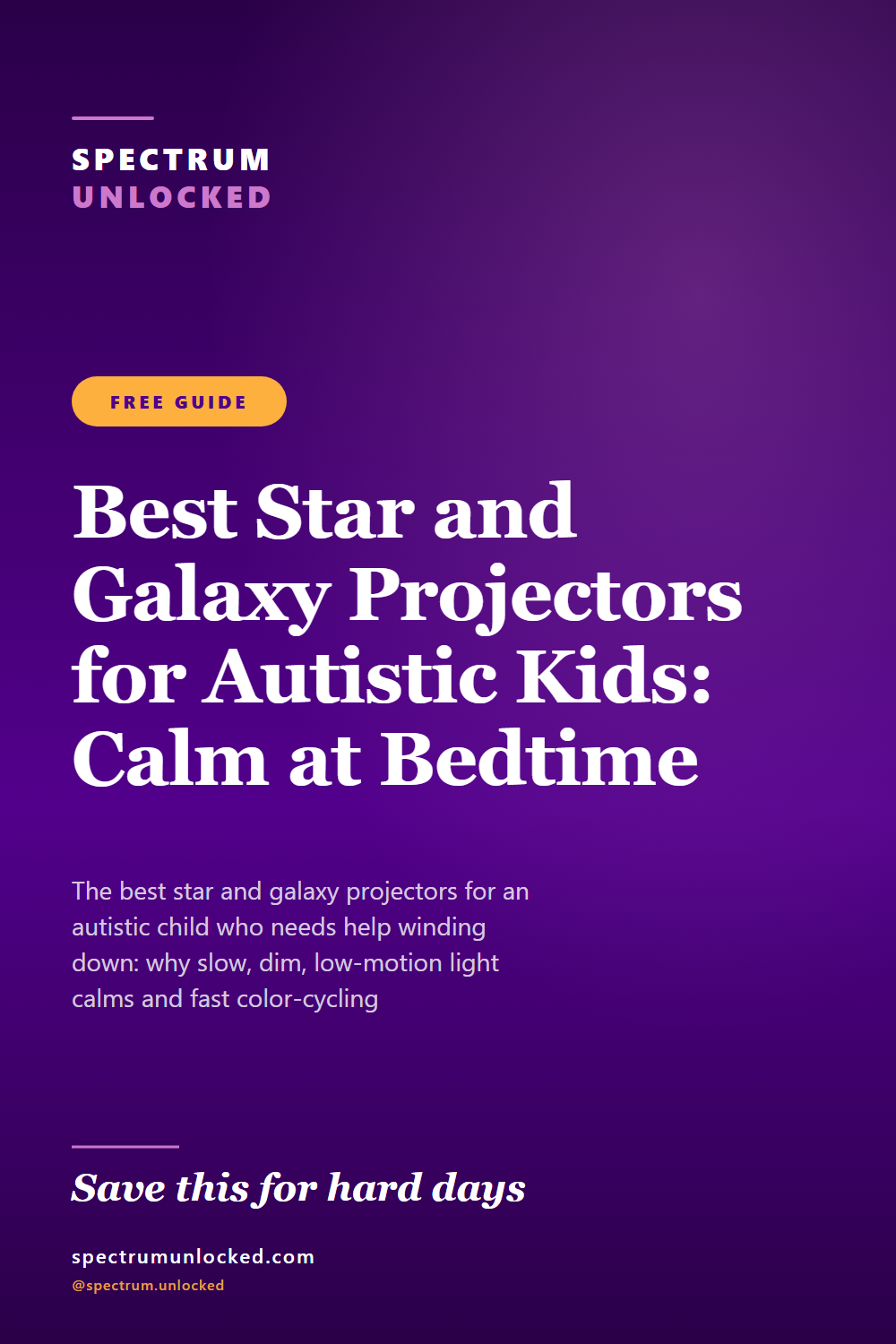 Pinterest pin: Best Star and Galaxy Projectors for Autistic Kids: Calm at Bedtime