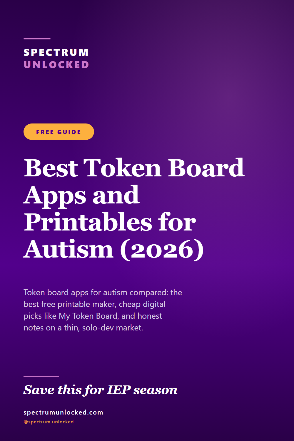 Pinterest pin: Best Token Board Apps and Printables for Autism (2026)