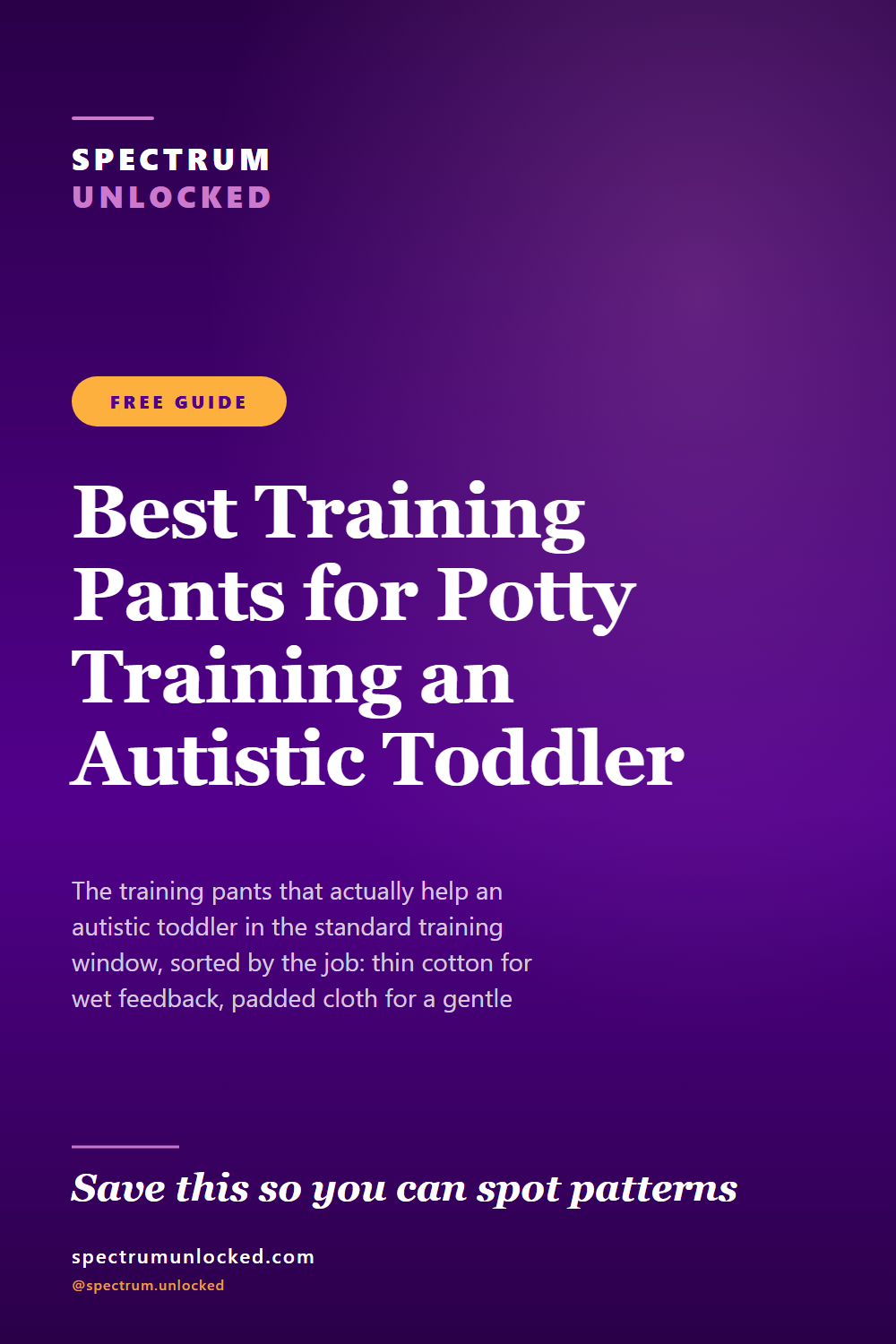 Pinterest pin: Best Training Pants for Potty Training an Autistic Toddler